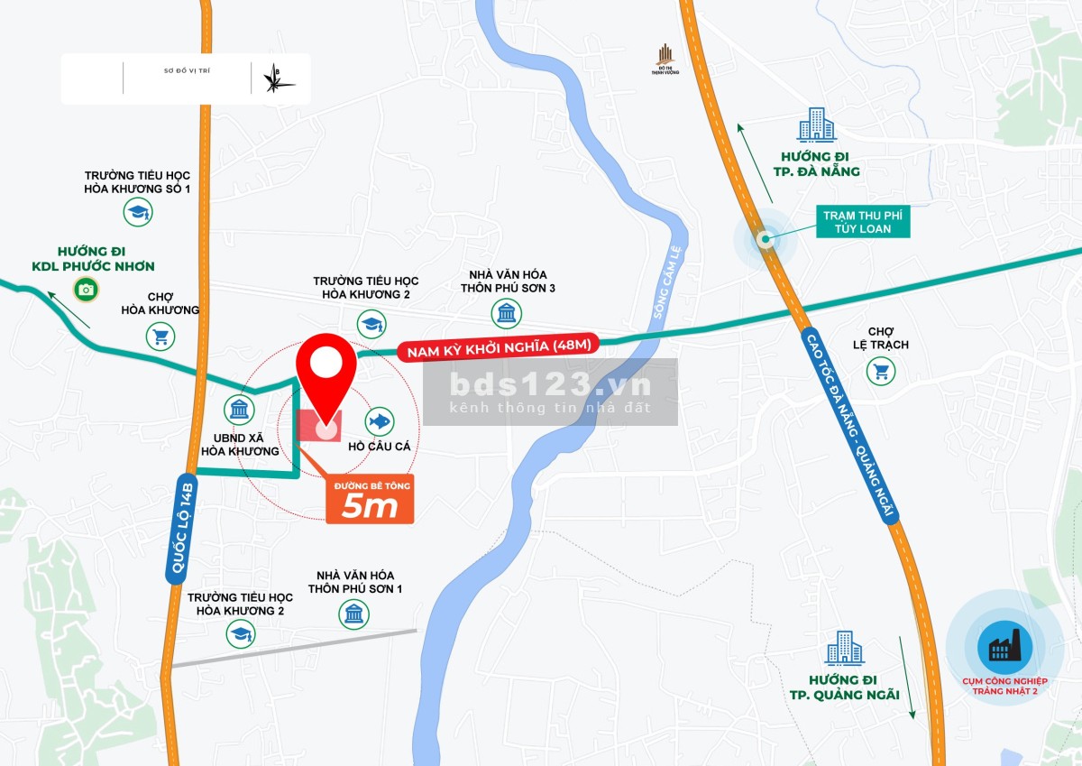 Bán đất khu vực xã Hoà Khương, huyện Hoà Vang, TP Đà Nẵng sổ đỏ từng lô