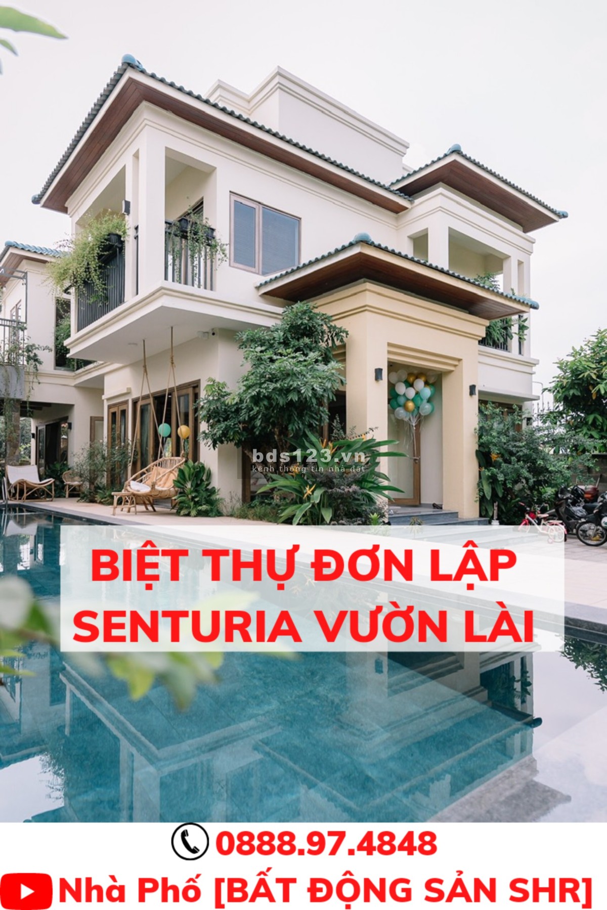Căn biệt thự đơn lập đẹp nhất Senturia Vườn Lài nội thất nhập Rạp 4k hồ bơi, hồ Koi