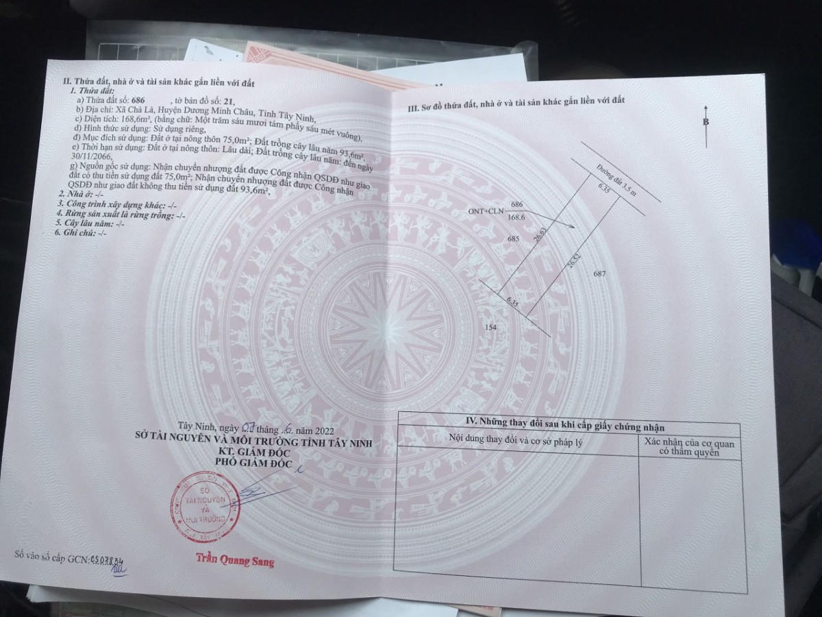 Đất Tây Ninh 4tr/m2, sổ sẵn, thổ cư cách trung tâm chỉ 10p di chuyển