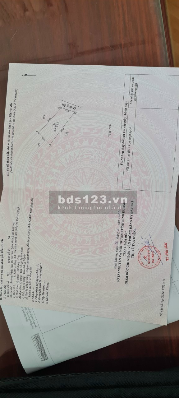 Đất nền Vĩnh Tân Tân Uyên Bình Dương giá chỉ 1ty9 gần Vsip2 mở rộng
