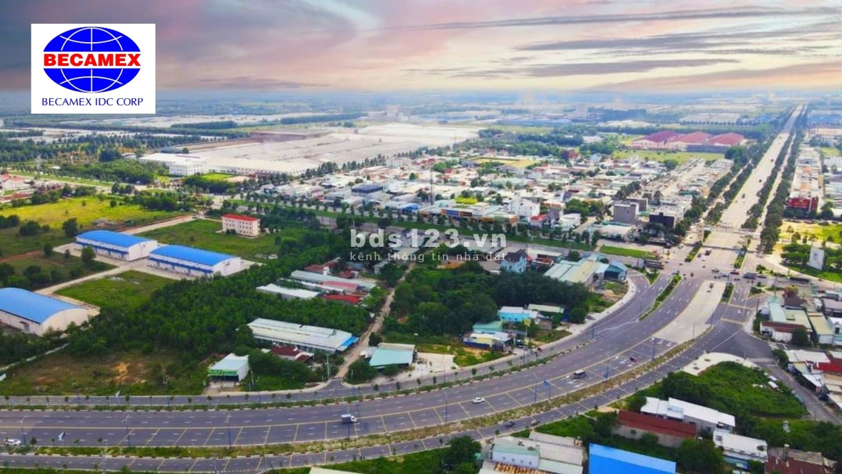 Becamex Bàu Bàng 1 lô duy nhất mặt tiền đường nhựa 25m thông DT 150M2 giá 1ty350