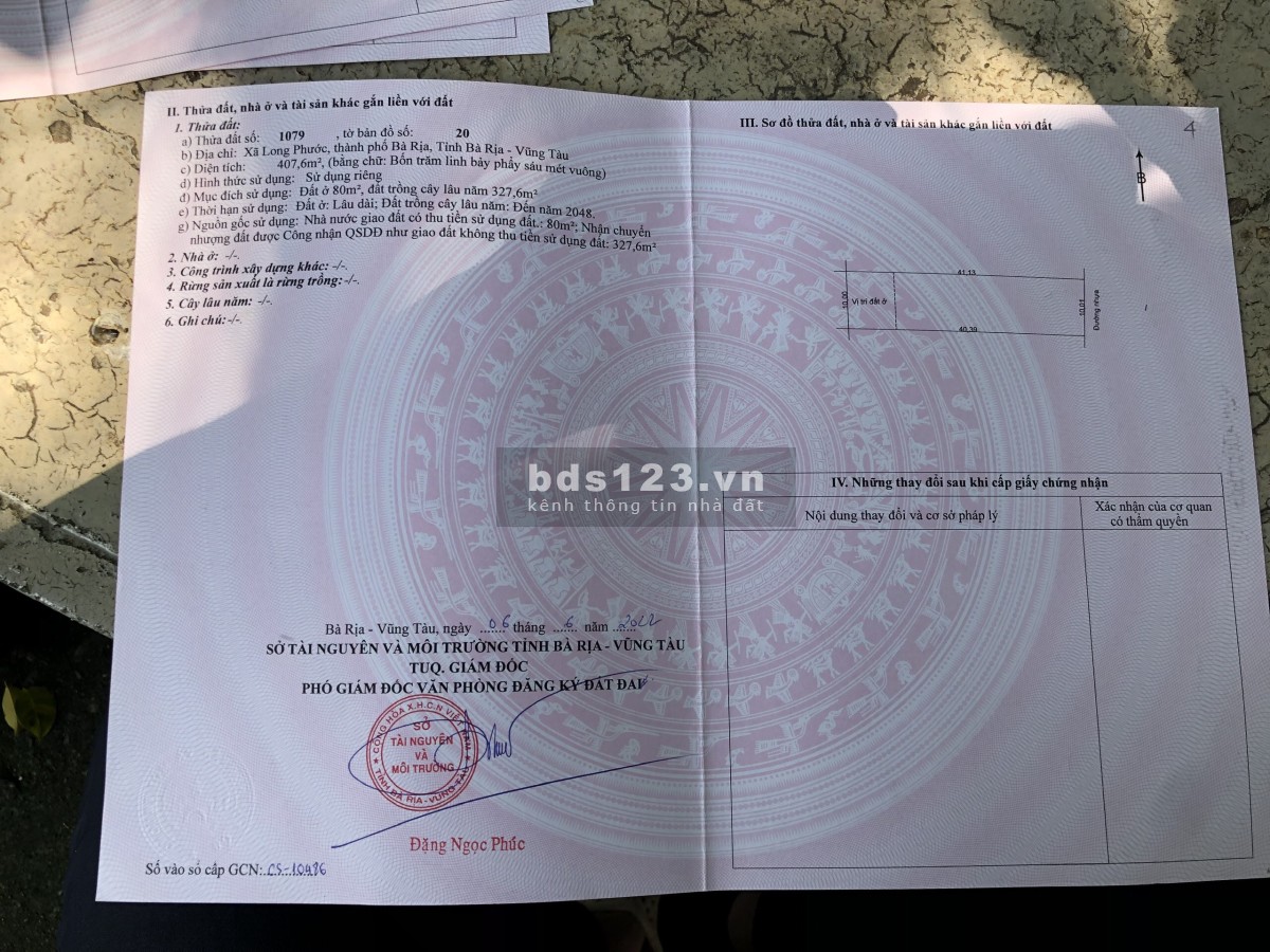 Đất biệt thự nhà vườn - Bà Rịa sổ sẵn chính chủ, liên hệ 0795261606