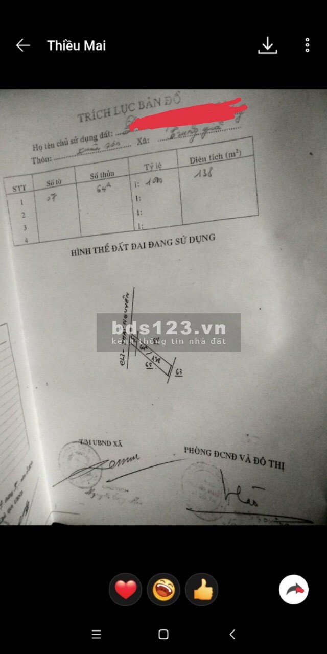 Bán nhà diện tích 138m2 đã trừ lưu không, sổ đỏ chín chủ, mt Quốc Lộ 3, giá 35 triệu/m2