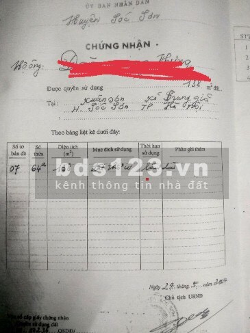Bán nhà diện tích 138m2 đã trừ lưu không, sổ đỏ chín chủ, mt Quốc Lộ 3, giá 35 triệu/m2