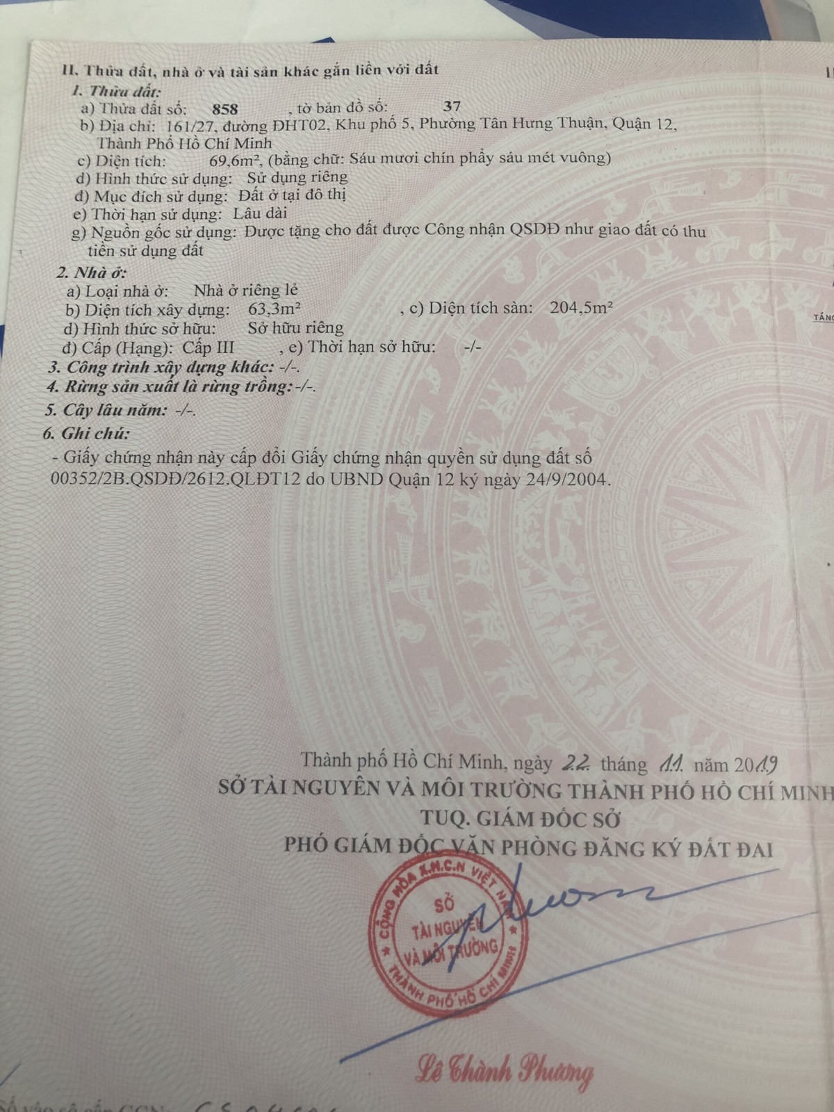 Nhà 161/ Đông Hưng Thuận 02 , KP5, phường Tân Thuận Quận 12