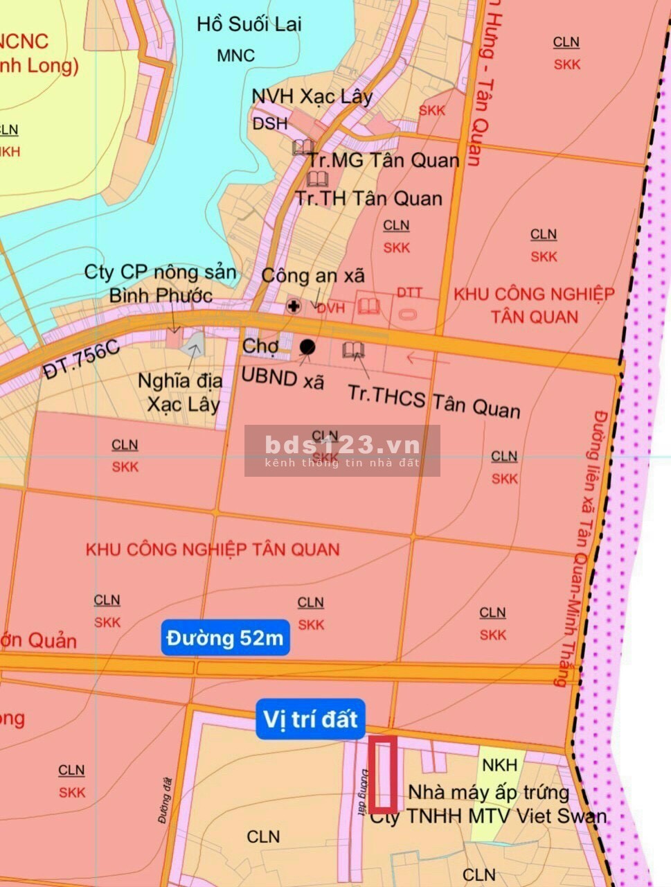Đất Tân Quan Hớn Quản diện tích sử dụng 5x55x100TC sổ sẵn của Becamex