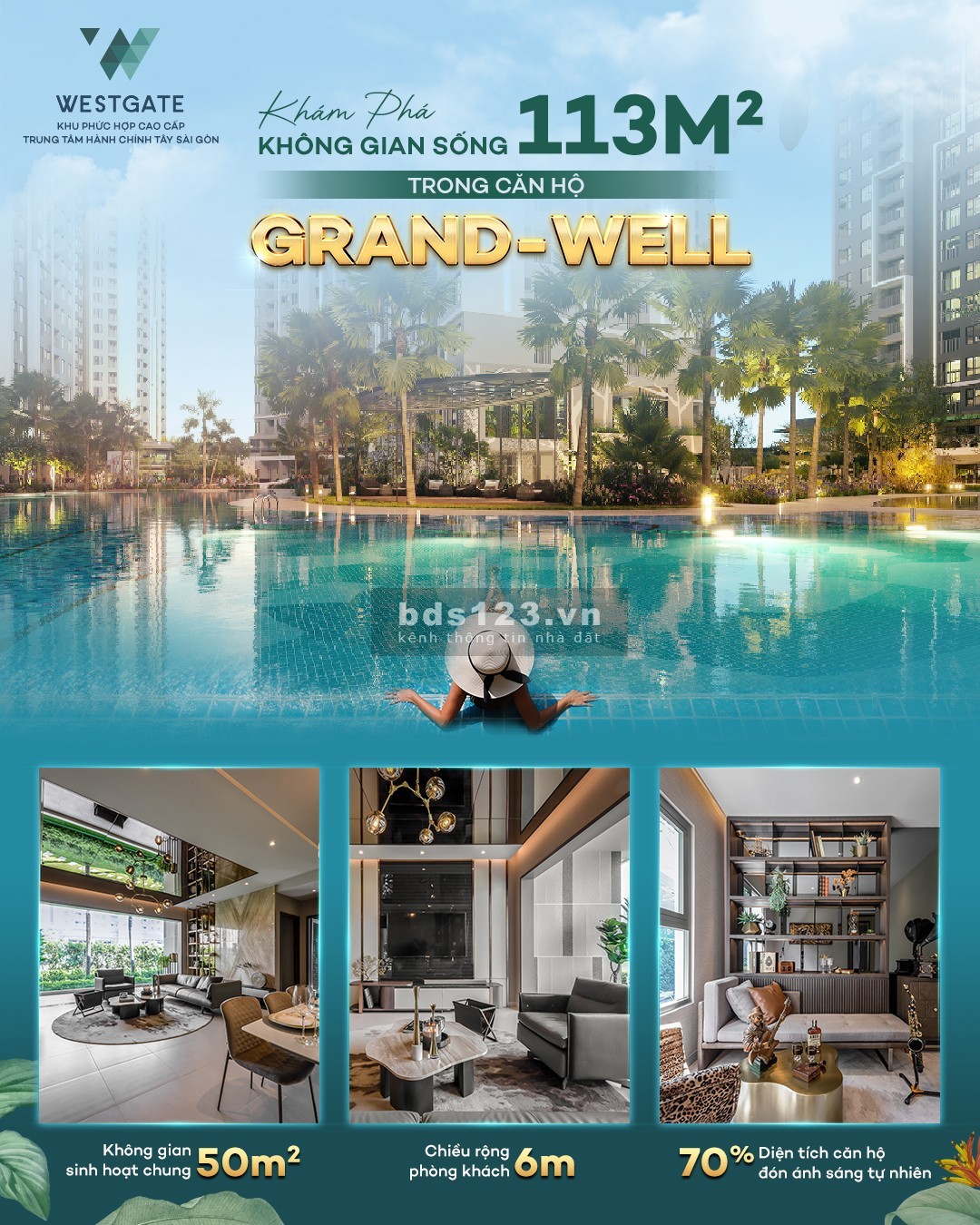Westgate chỉ thanh toán 20% sở hữu ngay căn 2pn - 2 wc tặng full nội thất cao cấp