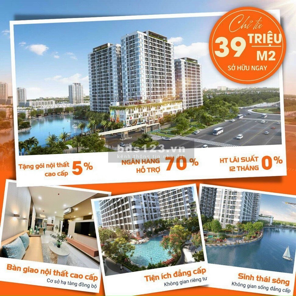 Căn hộ view sông giá 39 triệu/m2 trung tâm TP Thủ Đức tiện ích đầy đủ