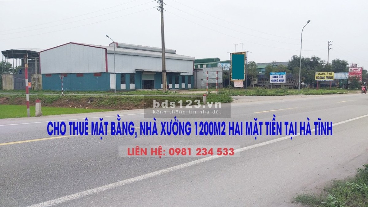 Cho thuê kho, nhà xưởng tại thành phố Hà Tĩnh, liên hệ 0981234533