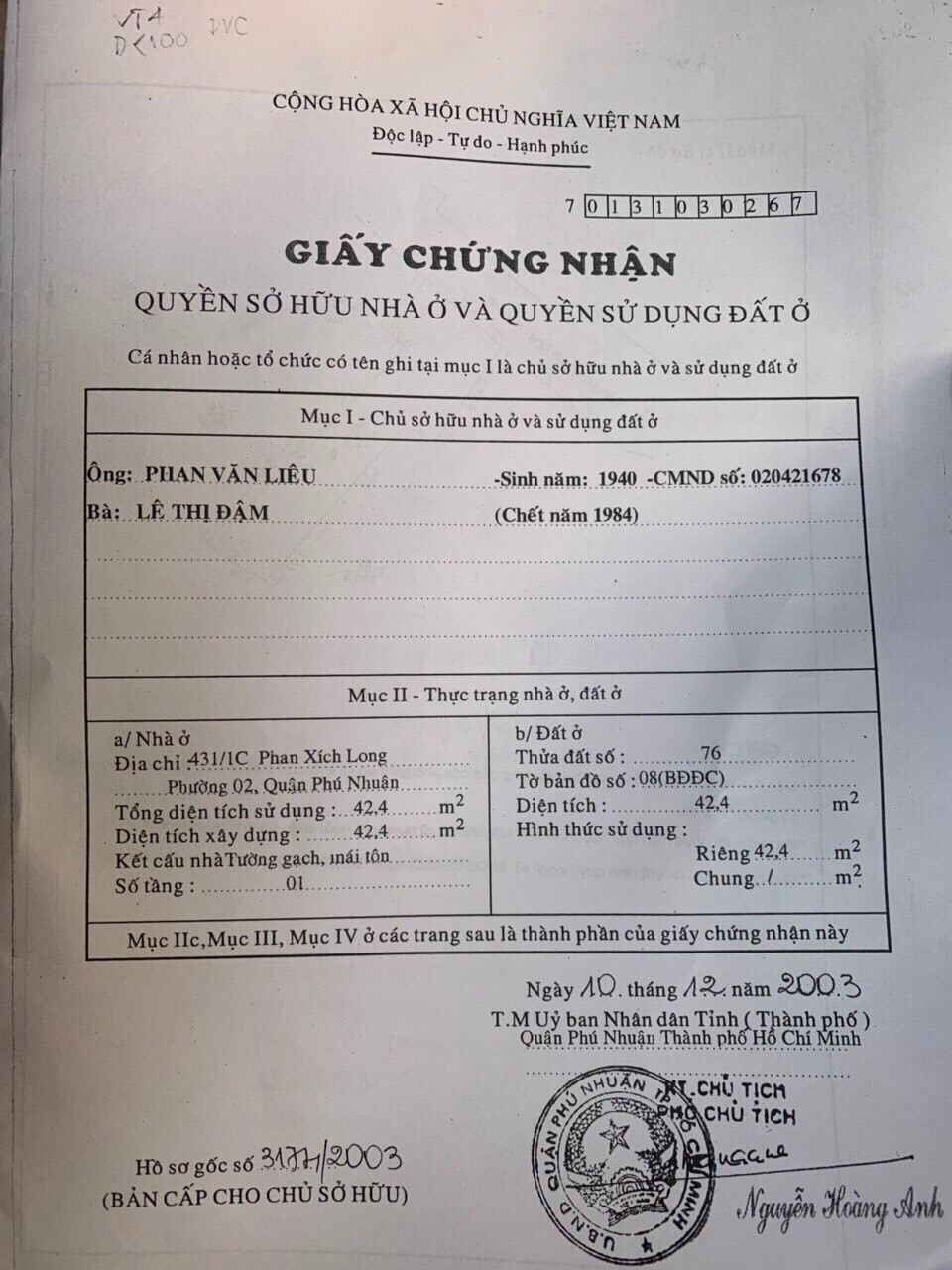 Cần trả nợ bank, bán gấp nhà 4x13, DTSD 128m2, cách mt 30m giá 6.6 tỷ, 0909818068