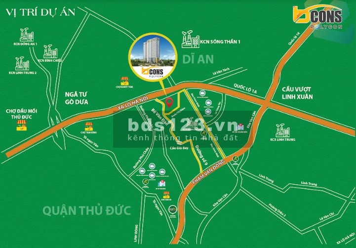 Căn hộ Bcons Polygon Dĩ An cách Phạm Văn Đồng 1km giá đầu tư sinh lời