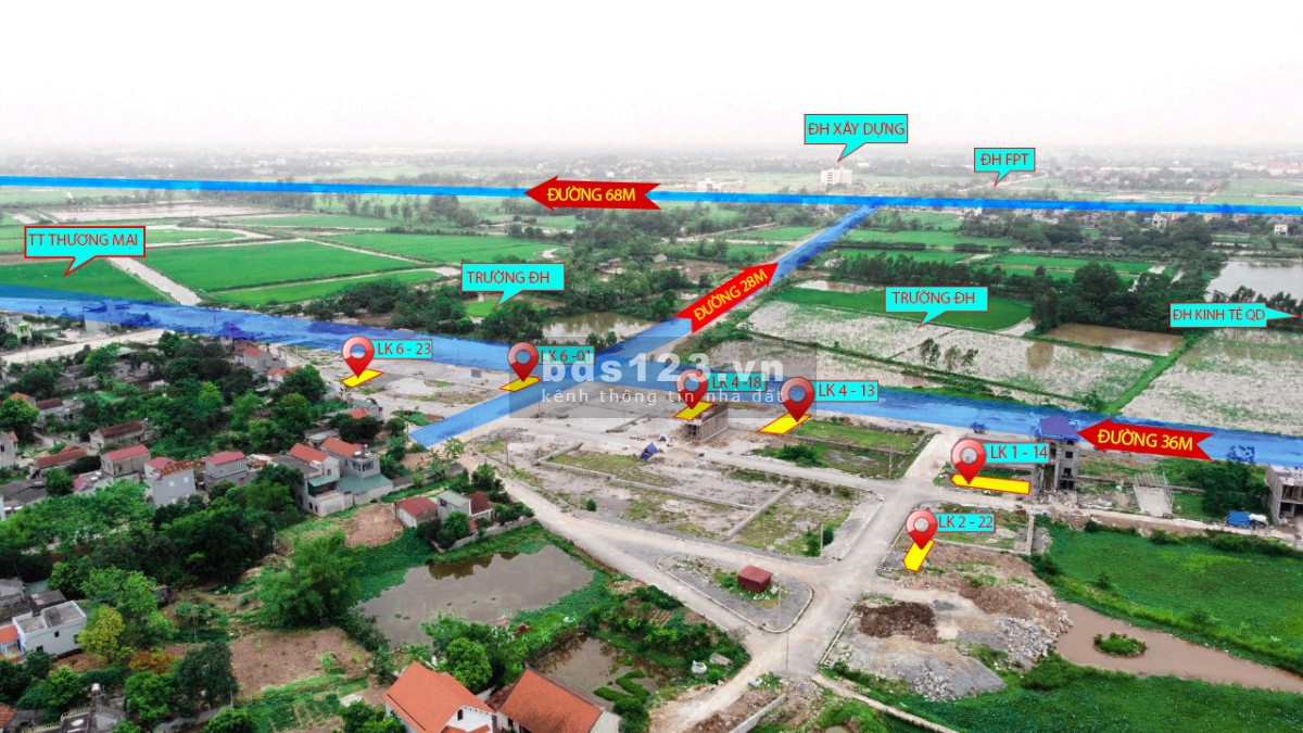 Lô 13- LK4 Đấu Giá Doãn Mặt Đường 36m. Khu ĐH Nam Cao Hà Nam