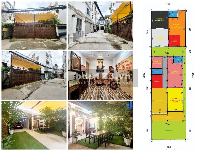 Bán nhà sân vườn đẹp 216m2 (7,6x29), hẻm xe tải 6m, phù hợp xây CHDV, biệt thự