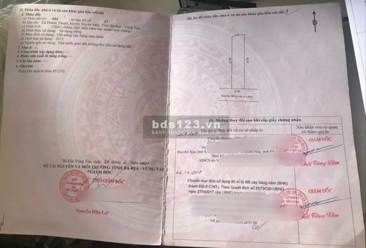 Hồ Tràm: Bán đất nền diện tích sử dụng 170m², cách đường ven biển 700m