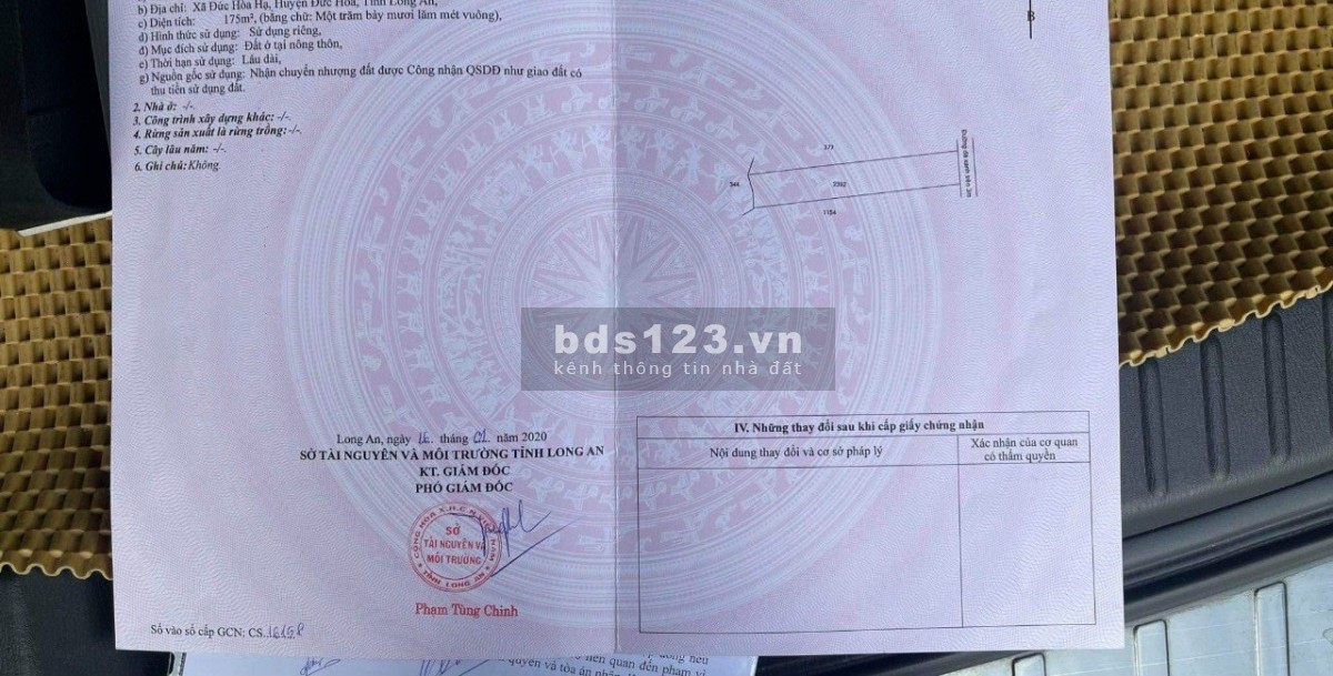 Bán Đất Đức Hòa, Long An diện tích sử dụng 175m2 shr chỉ 1,6 tỷ