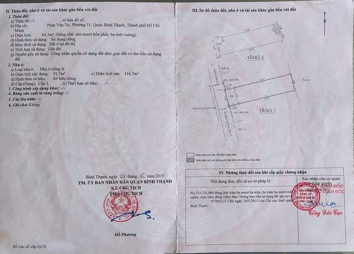 Bán gấp nhà Phan Văn Trị, P11, Bình Thạnh. 64m2, 4PN, Chỉ nhỉnh 5tỷ
