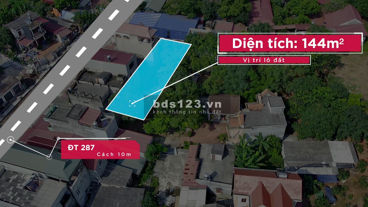 Lô đất DT 144 m2, mặt tiền 5 m, thôn Long Vân Phúc Sơn Tân Yên Bắc Giang