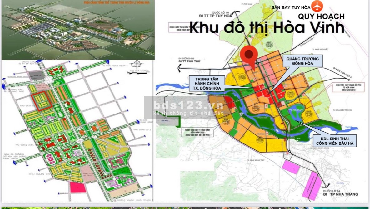 Bán đất nền sổ đỏ KĐT Hòa Vinh - Đông Hòa - Phú Yên tiện ích đủ