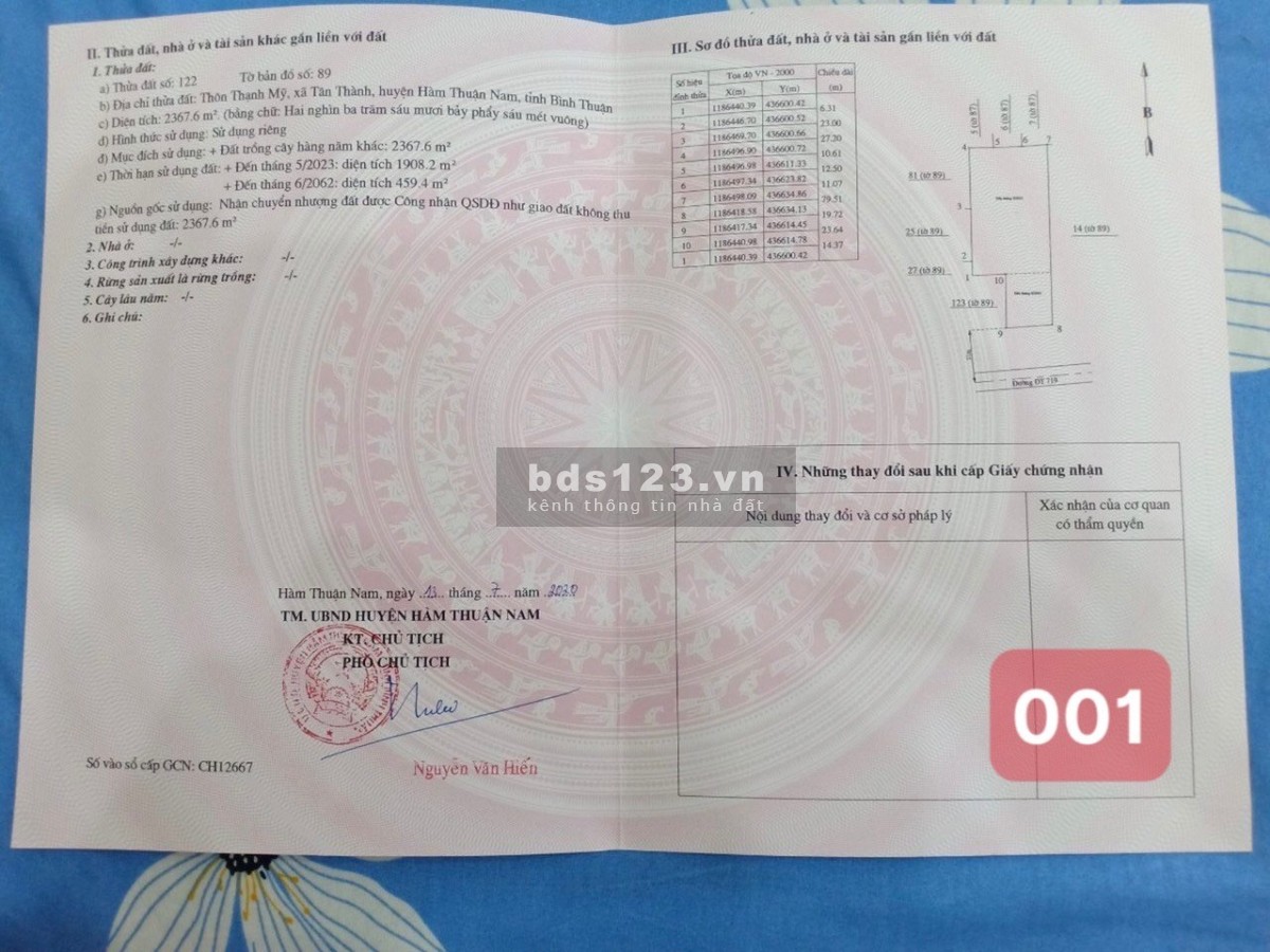 Chính Chủ Bán Lô Đất Mặt Tiền Đường DT719 View Biển,Gía Rẻ,SHR, Thổ Cư, Giá Rẻ