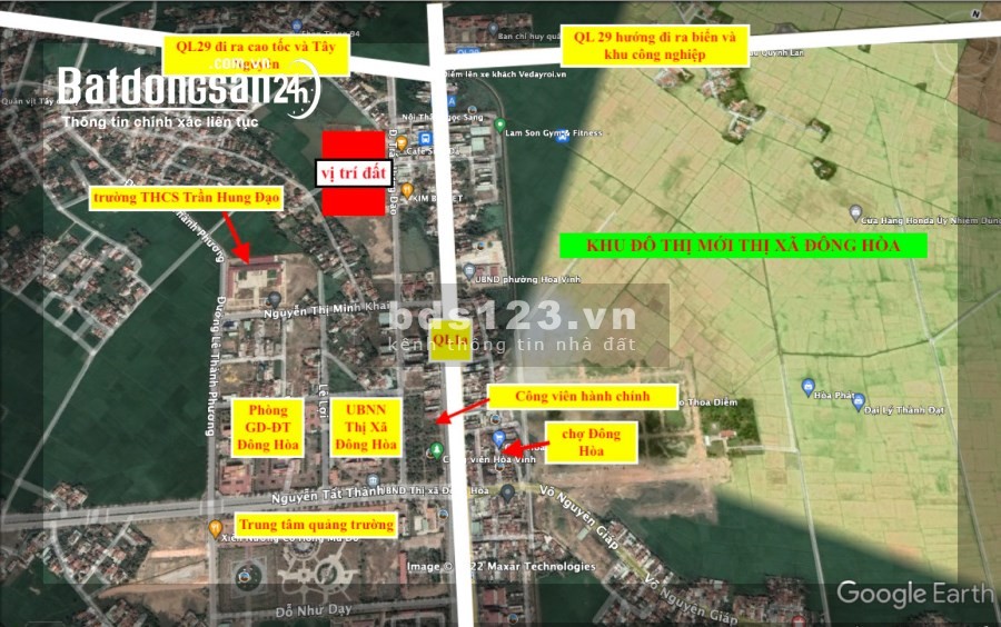 Bán đất nền sổ đỏ Phú Yên Trung tâm hành chính Đông Hòa giá tốt