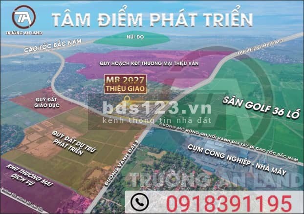 Bán đất khu dân cư Thiệu Giao Thiệu Hoá, giá đầu tư sinh lời cao