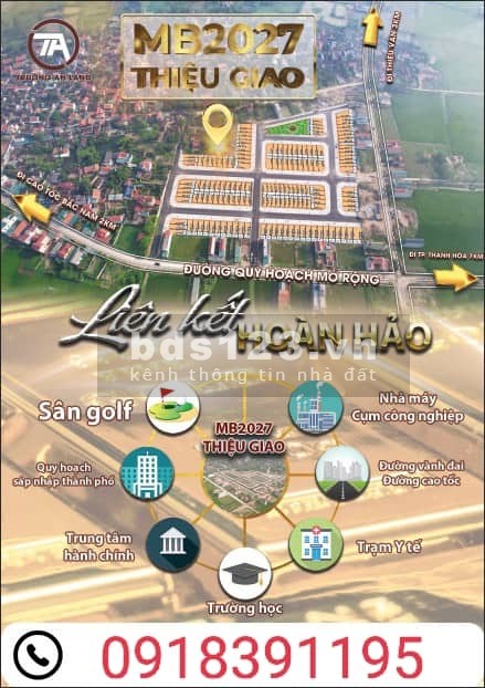 Bán đất khu dân cư Thiệu Giao Thiệu Hoá, giá đầu tư sinh lời cao