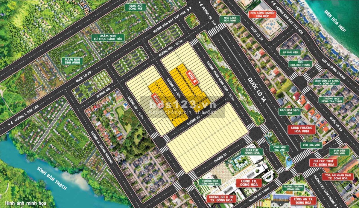 Bán đất nên SỔ ĐỎ KDC Đông Hòa, Khu kinh tế Nam Phú Yên