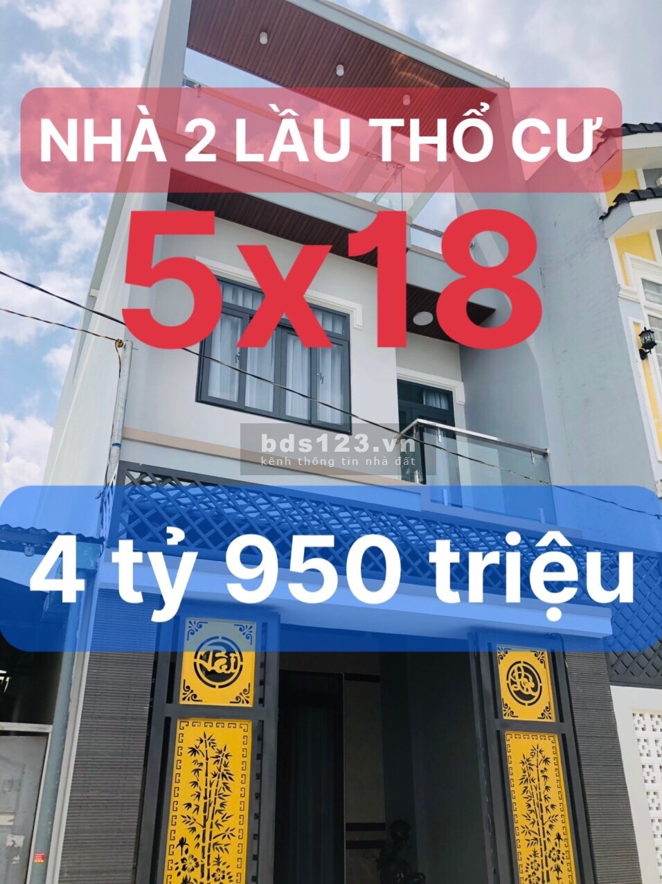 Bán nhà nguyên căn 2 lầu thổ cư khu phố 3 Trảng Dài, giá: 4 tỷ 950 triệu