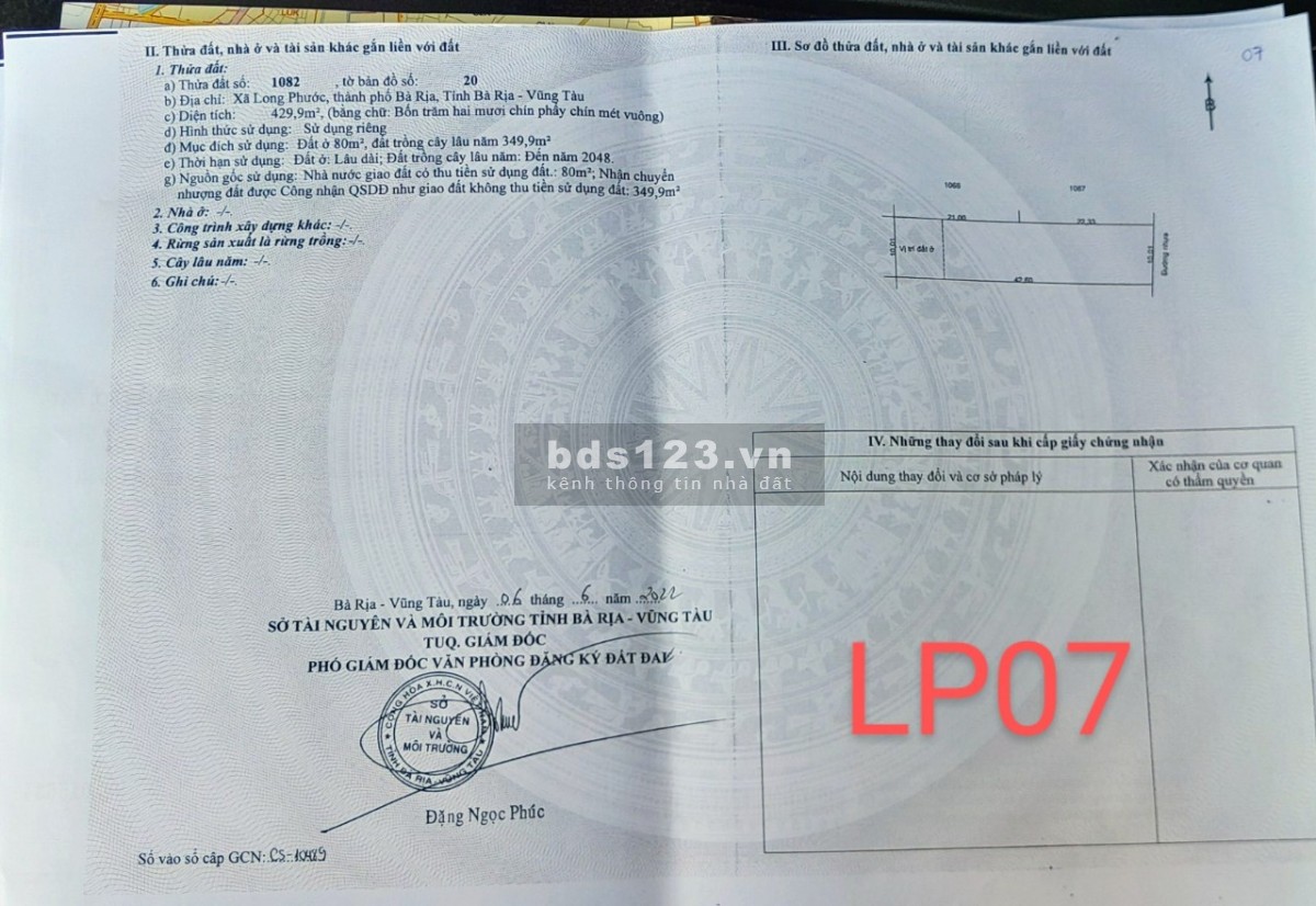 Đất Nền Long Phước Tp Bà Rịa_ Vị Trí Đẹp_Không Gian Sống Trong Lành
