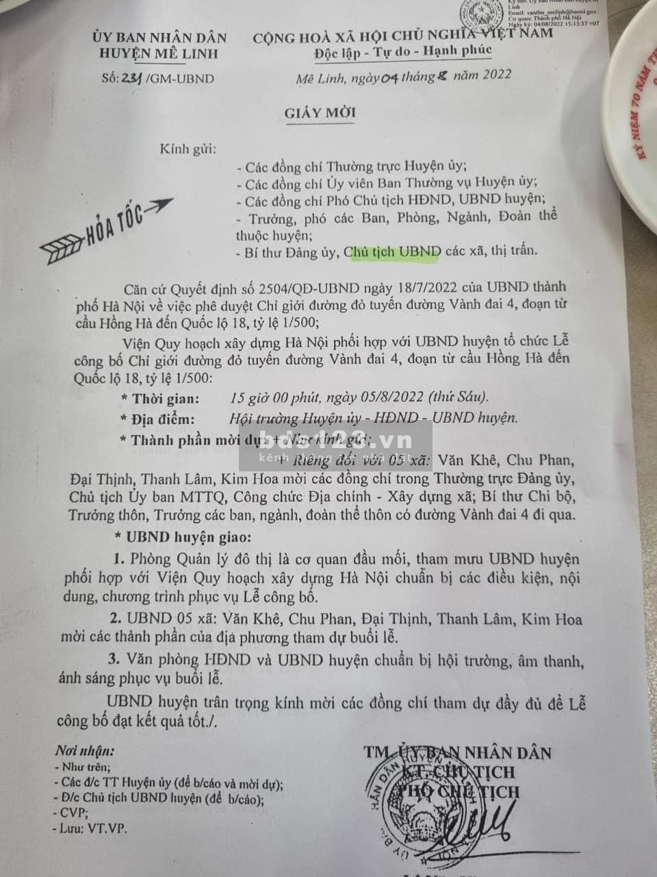 HUD Mê Linh Central - Khu đô thị mới Thanh Lâm - Đại Thịnh