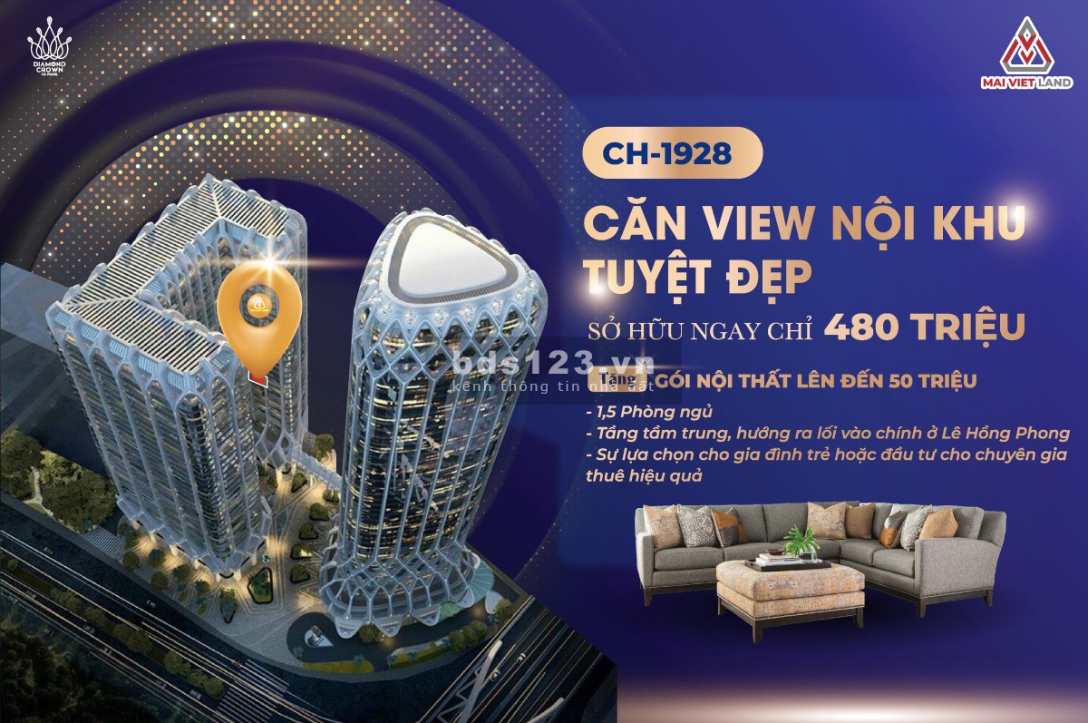 Siêu phẩm Diamond Crown đầu tư cực hot, chỉ cần 650 triệu là có căn
