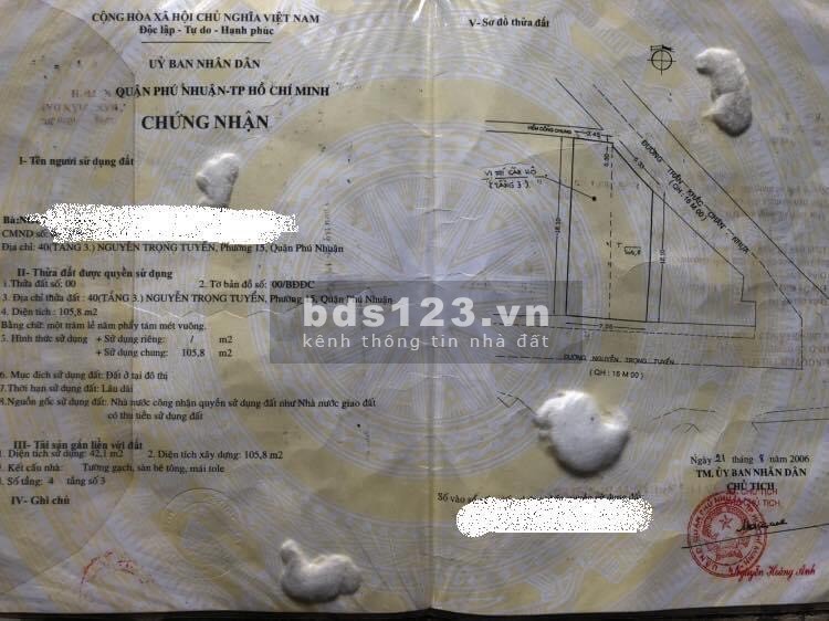 Cần bán nhà tập thể 40 Nguyễn Trọng Tuyển (tầng 2) P15 Phú Nhuận