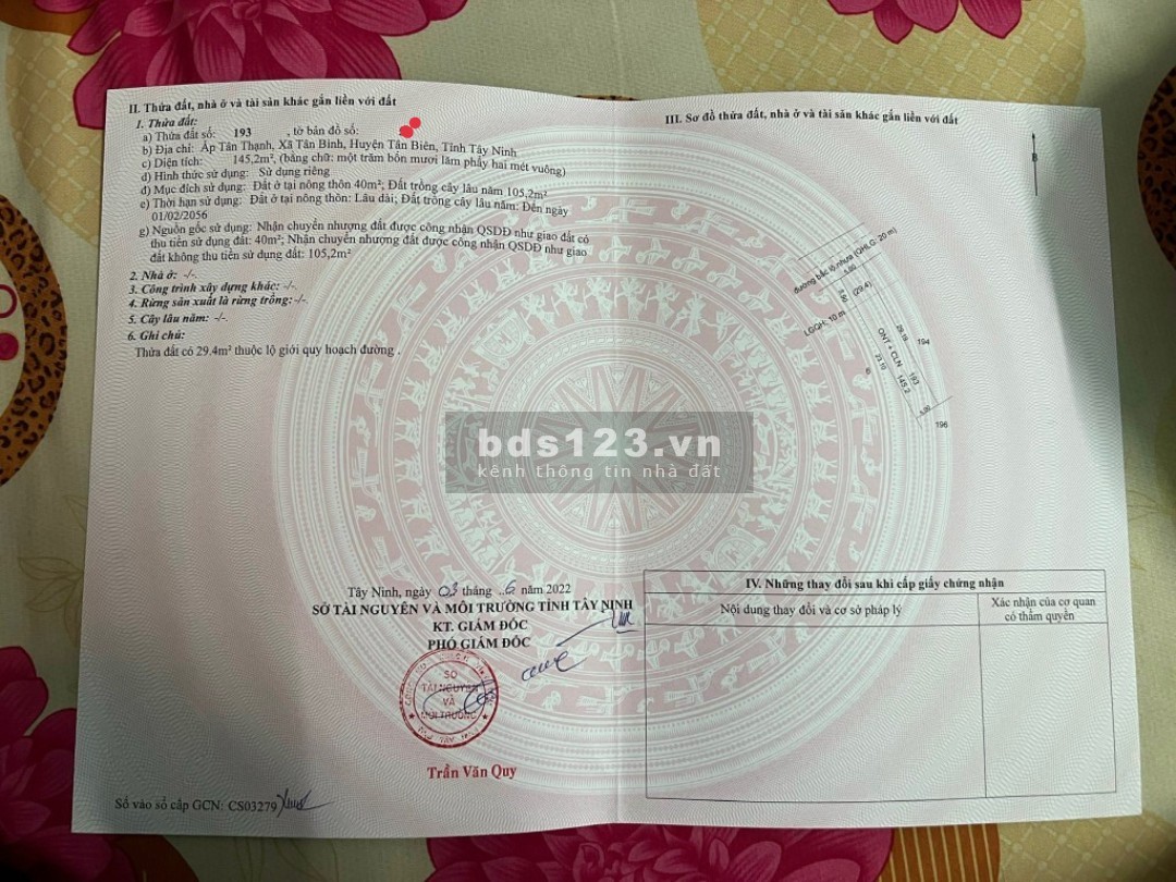 Bán đất giá rẻ Châu Thành Tây Ninh diện tích 150m2, giá 500 triệu