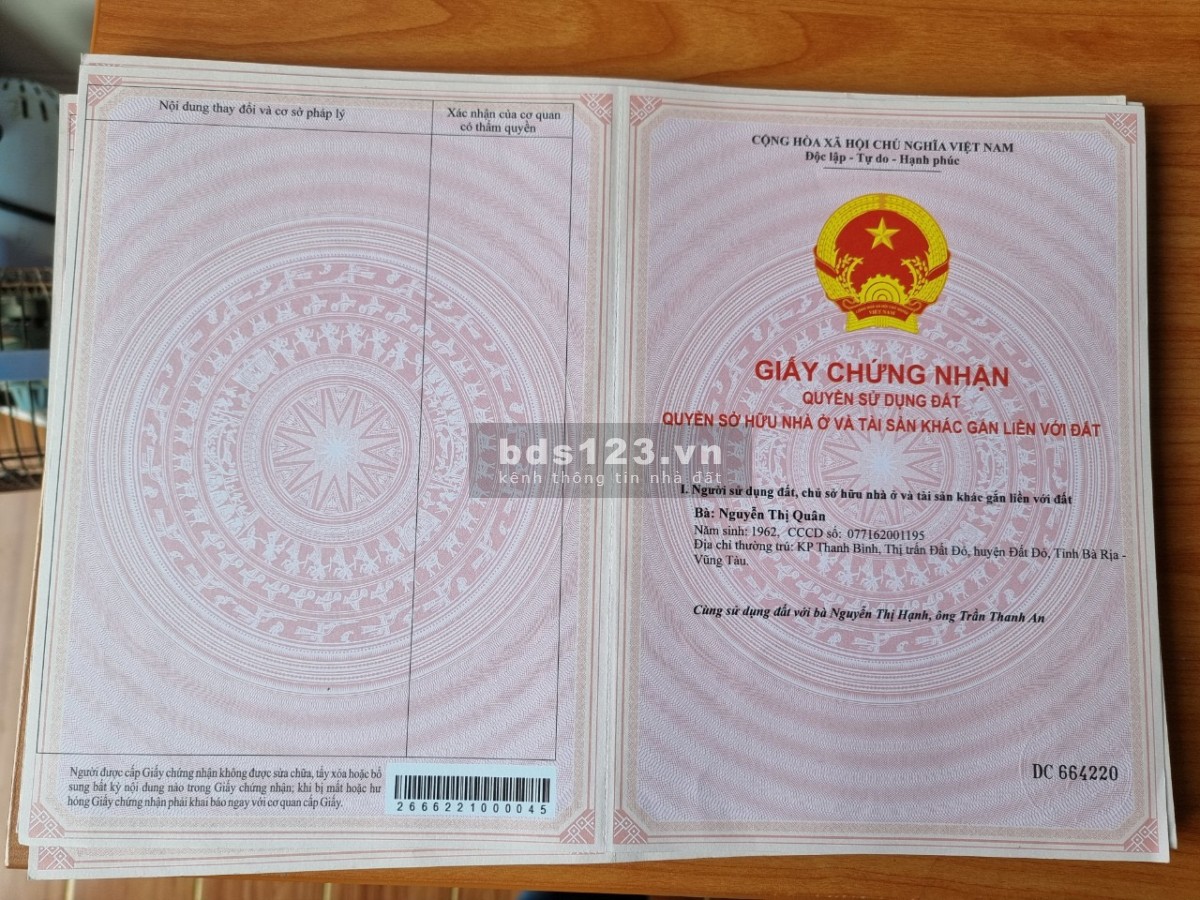 Bán Đất Nền Trung Tâm Đường 3/2 Thị Trấn Long Hải - BRVT pháp lý chuẩn