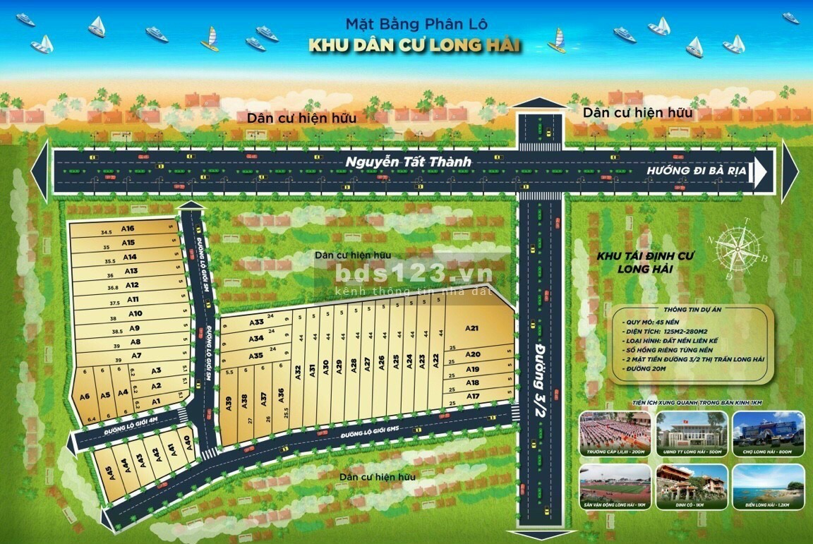 Bán Đất Nền Trung Tâm Đường 3/2 Thị Trấn Long Hải - BRVT pháp lý chuẩn