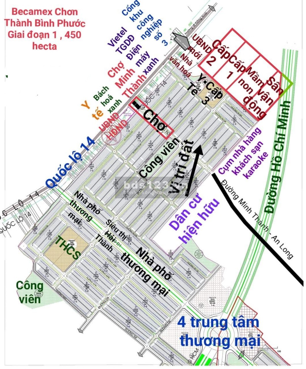 Bán lô đất cách công viên 1,4 hecta của Becamex và chợ Minh Thành chỉ 100m.