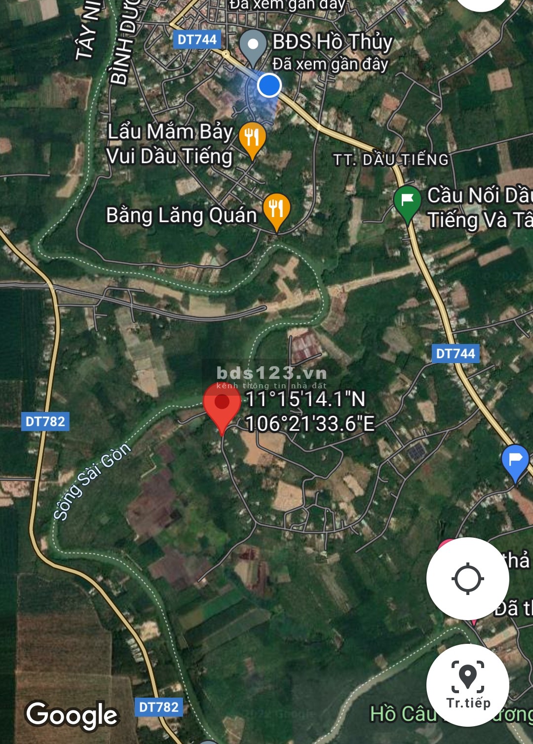 Cần bán gấp lô đất mặt tiền nhựa Bàu Sen khu phố 6 thị trấn Dầu Tiếng diện tích 280m2 giá 1ty250tr