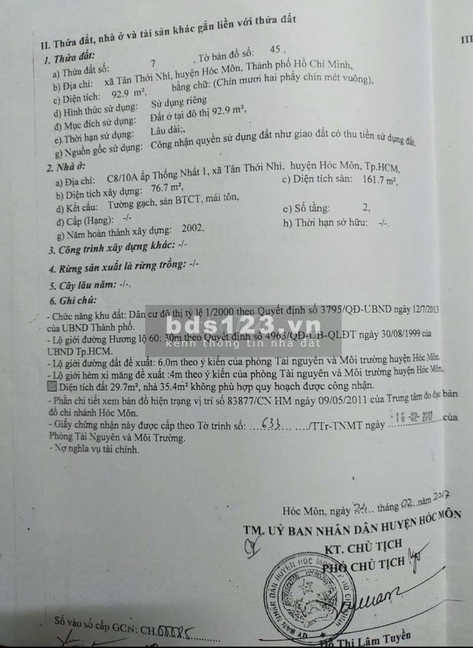 Bán biệt thự giả cổ 2 gian mặt tiền Lê Lợi Hóc Môn, lh 0982927494