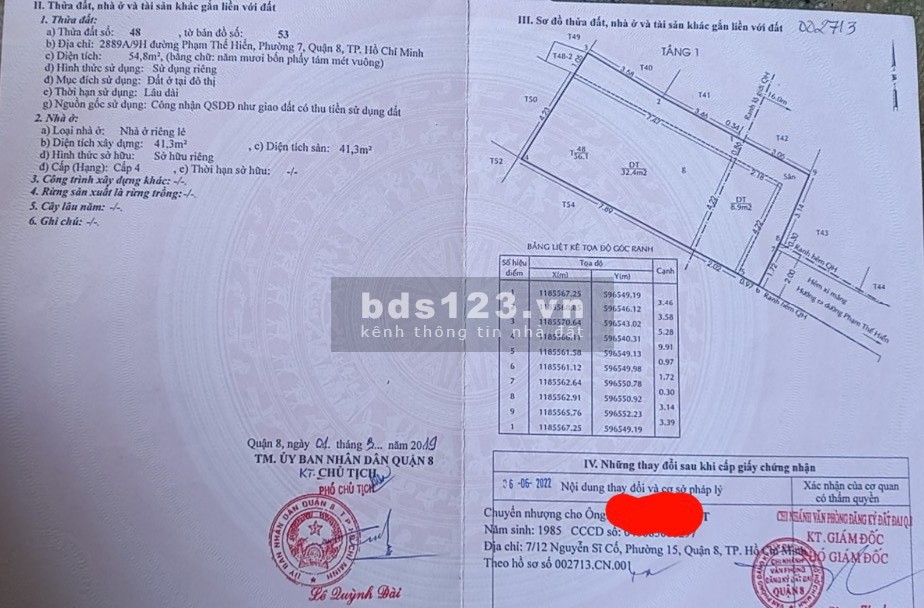Chính chủ bán nhà cấp 4 hẻm Phạm Thế Hiển P7 Quận 8 lh 0988381527