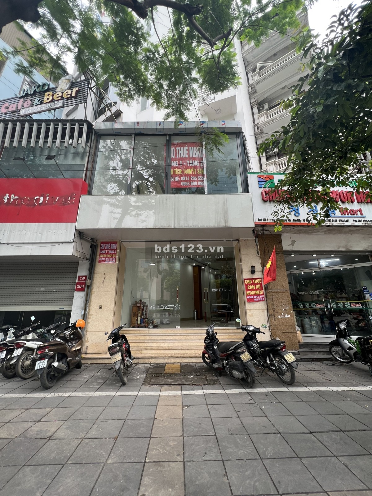 Cho thuê MBKD tại 202 Trần Duy Hưng đối diện tòa Charmvit Tower