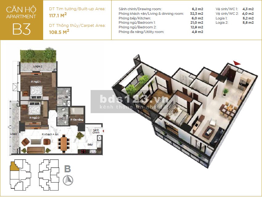 Căn 3N Sunshine Center, chỉ từ 42tr/m2, full NT nhập khẩu, LS 0%, ưu đãi lên tới 600 triệu - ở ngay