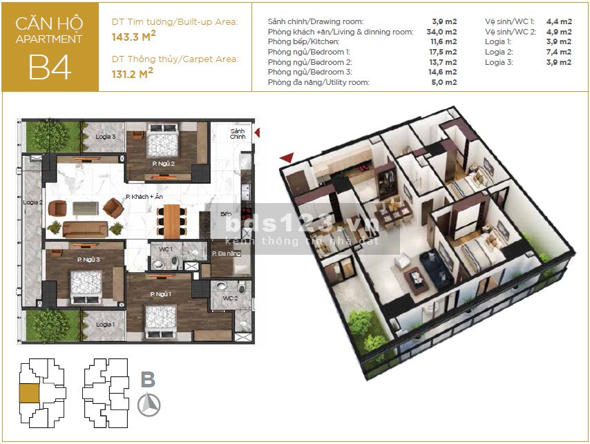 Căn 3N Sunshine Center, chỉ từ 42tr/m2, full NT nhập khẩu, LS 0%, ưu đãi lên tới 600 triệu - ở ngay