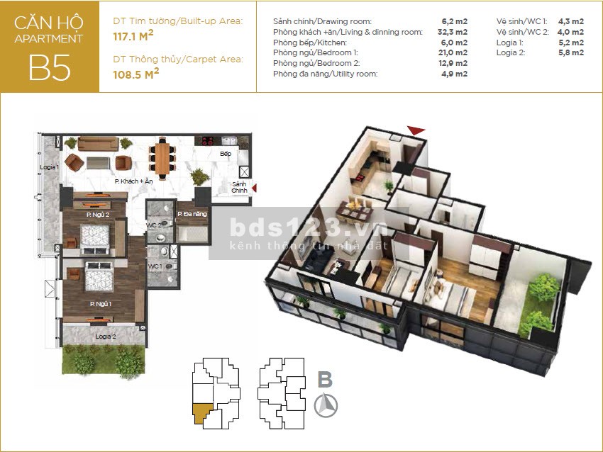Căn 3N Sunshine Center, chỉ từ 42tr/m2, full NT nhập khẩu, LS 0%, ưu đãi lên tới 600 triệu - ở ngay