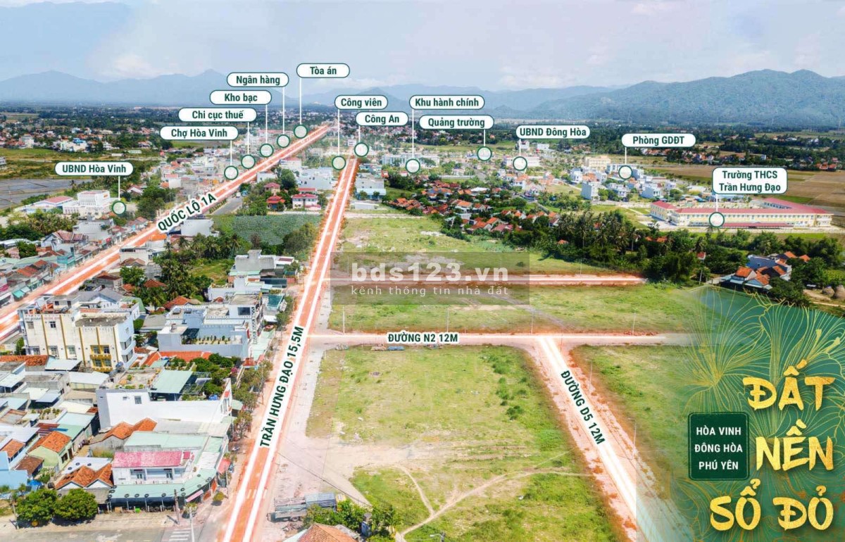 5 lô đất nền sổ đỏ - khu đô thị hành chính Nam Phú Yên khu dân cư đông