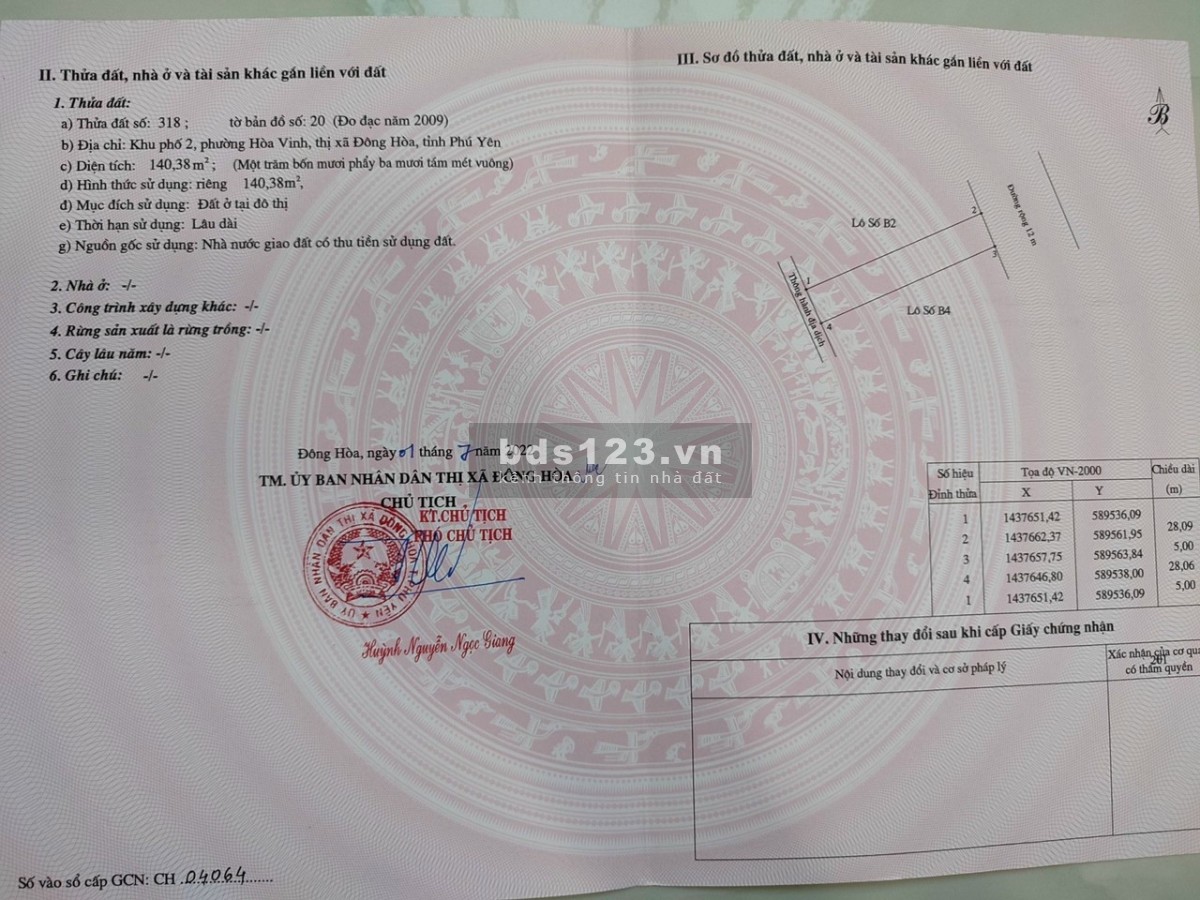 Đất nền Sổ đỏ Đông Hòa Phú Yên liên hệ 0901.1737.82 giá bán đầu tư sinh lời