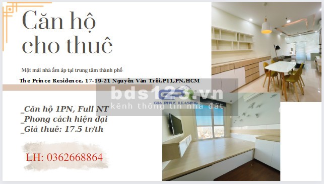 1PN, full nội thất hiện đại The Prince Residene cho thuê liên hệ 0362668864