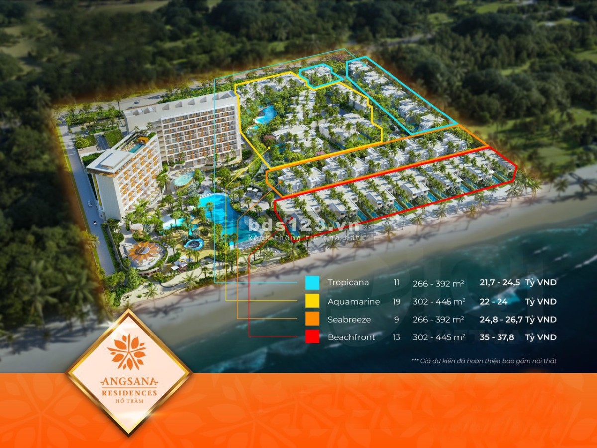 Biệt thự Angsana Hồ Tràm do TĐ số 1 Châu Á Banyan Tree vận hành bàn giao T12 trao đổi qua kỳ nghỉ QT