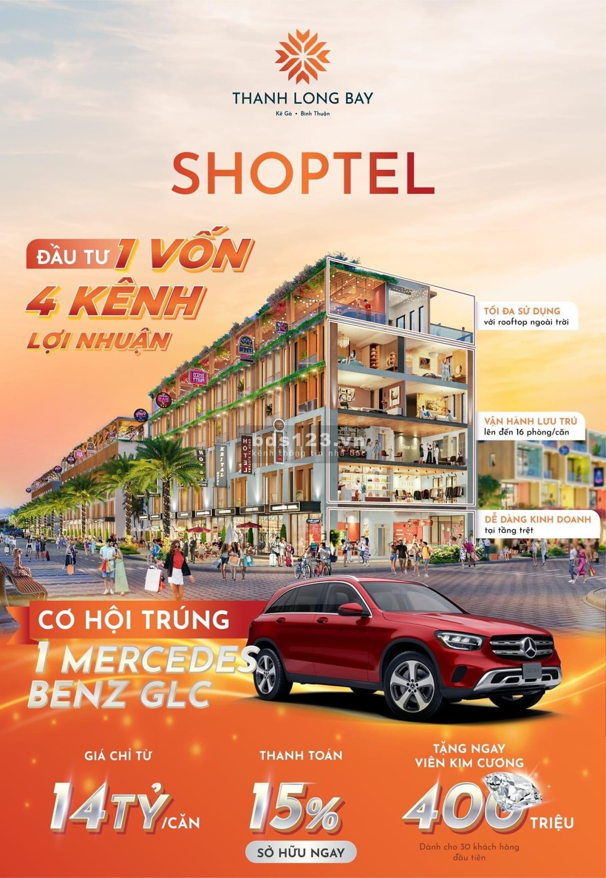 Sở hữu lâu dài shoptel vị trí kim cương tại Thanh Long Bay Mũi Kê Gà, giá chỉ 2.1 tỷ