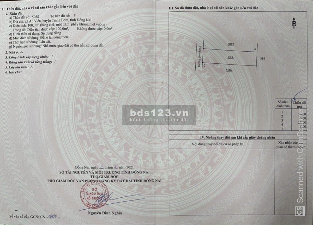 Chính chủ bán đất xã An Viễn, huyện Trảng Bom, tỉnh Đồng Nai giá tốt