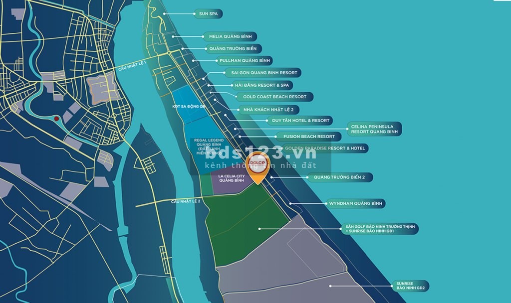 Dự án Dát vàng Dolce Penisola Quảng Bình sinh lời cao, view biển giá chỉ 1.2 Tỷ